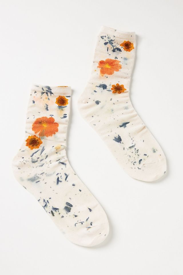 Flower-Dyed Crew Socks | Anthropologie (US)