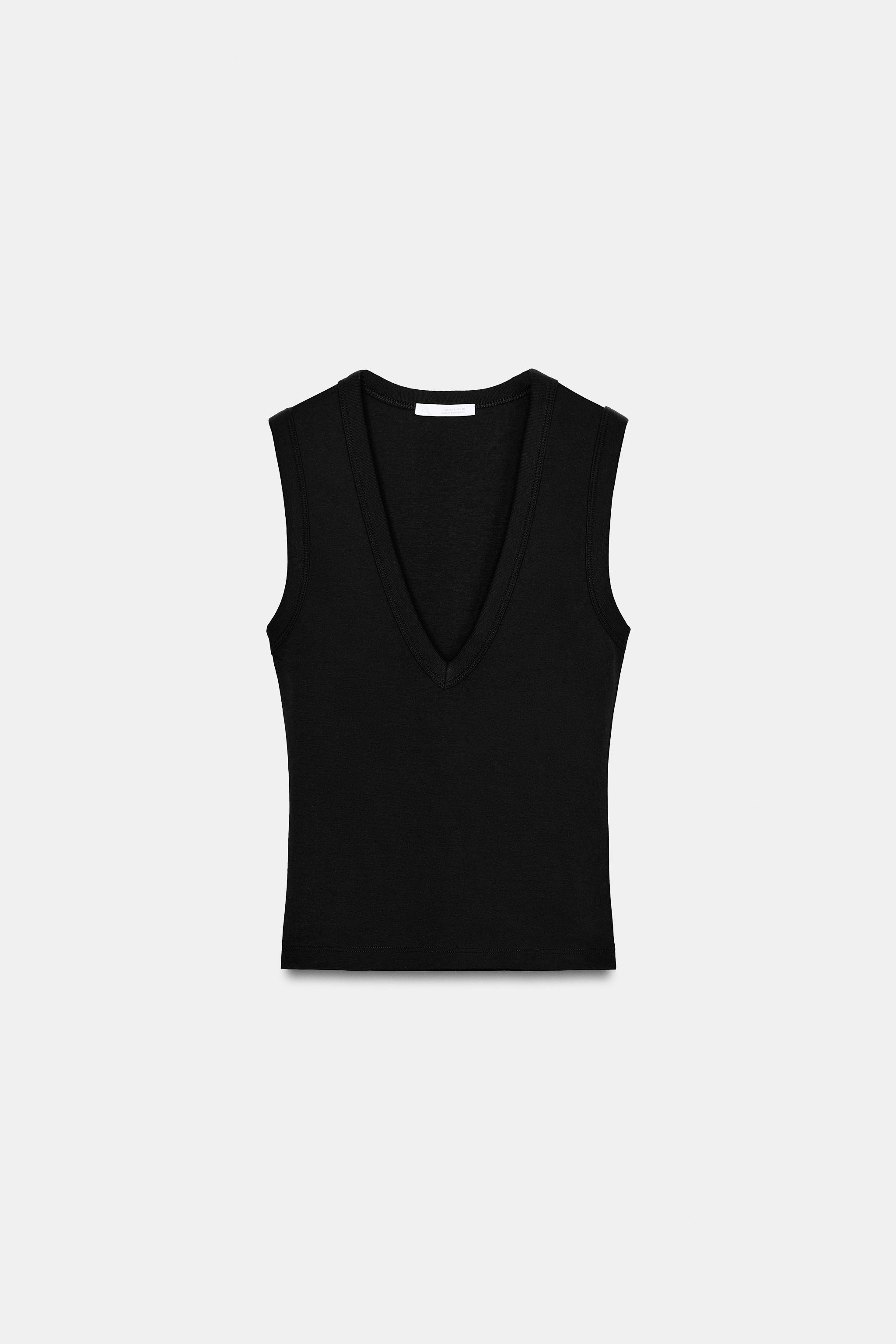COTTON V-NECK T-SHIRT | Zara US