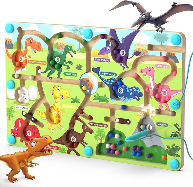 Magnetic Color and Number Maze,Dinosaurs Montessori Toys for 3+ Year Old Boys Girls, Fine Motor S... | Amazon (US)