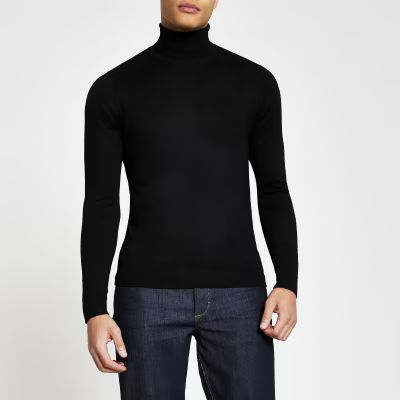 Black long sleeve roll neck jumper | River Island (UK & IE)