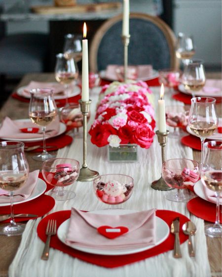 Valentine’s Day tablescape table setting for Galentine’s Day  

#LTKSeasonal #LTKparties #LTKhome