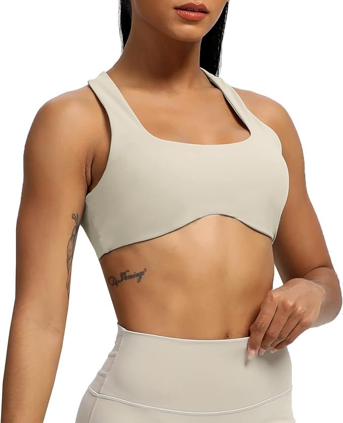 Aoxjox Women's Workout Sports Bras Fitness Backless Padded Define Sculpt Racerback Bra Yoga Crop ... | Amazon (US)