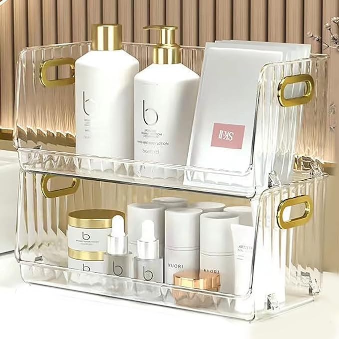 Booklov Stackable Clear Makeup Vanity Organizer,Skin Care Organizer,Cosmetic Case,Organize Cosmet... | Amazon (US)