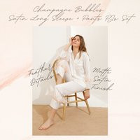 Satin Feather Pjs | Long Sleeve Pants Bridesmaid Pajamas Bridal Party Set | Etsy (US)