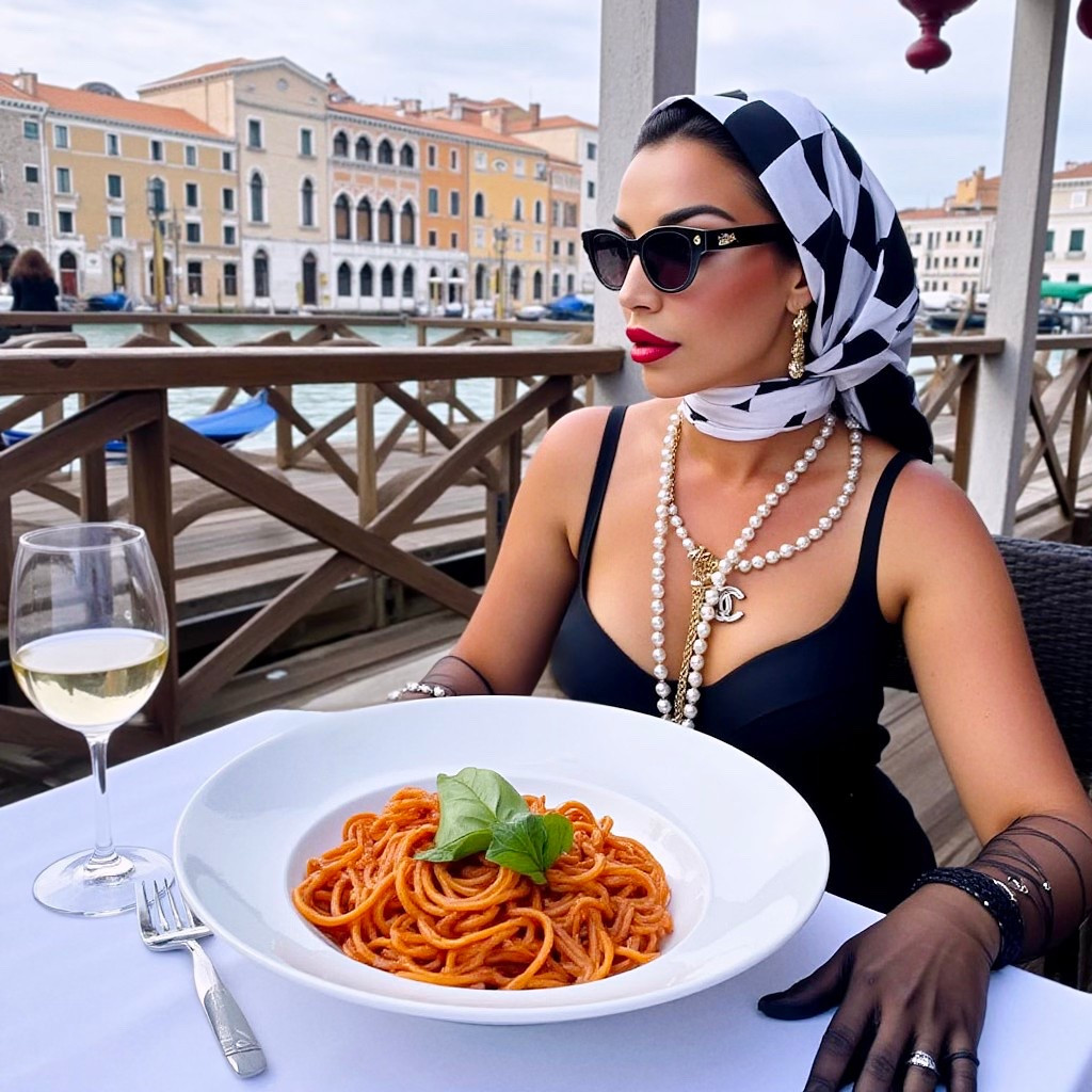 The secret recipe for timeless style?
Cat-eye sunglasses, a silk scarf, sheer opera gloves, and a Chanel necklace—because classics never ask for attention, they own it.
Just add pasta and a view of Venice.

Shop the Look:
	•	Chic black cat-eye sunnies
	•	Retro-inspired silk scarf
	•	Elegant pearl necklace
	•	Iconic designer-inspired jewelry
	•	Sheer black gloves
	•	Little black dress perfection



#LTKStyle #ChanelInspired #CatEyeSunglasses #ItalianVacation #OldMoneyLook #PearlNecklace #TimelessFashion #ElegantStyle #SilkScarfStyle