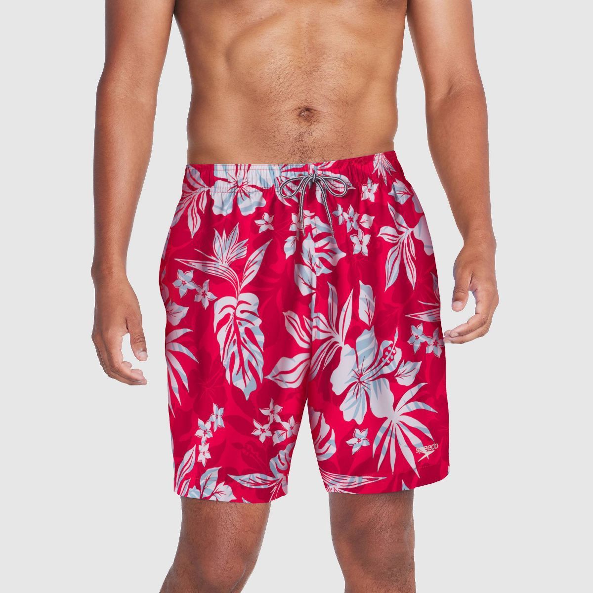 Speedo Men's 7" Floral Print Swim Shorts - Coral Red | Target