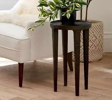 Jamie 12" Round Metal Accent Table | Pottery Barn (US)