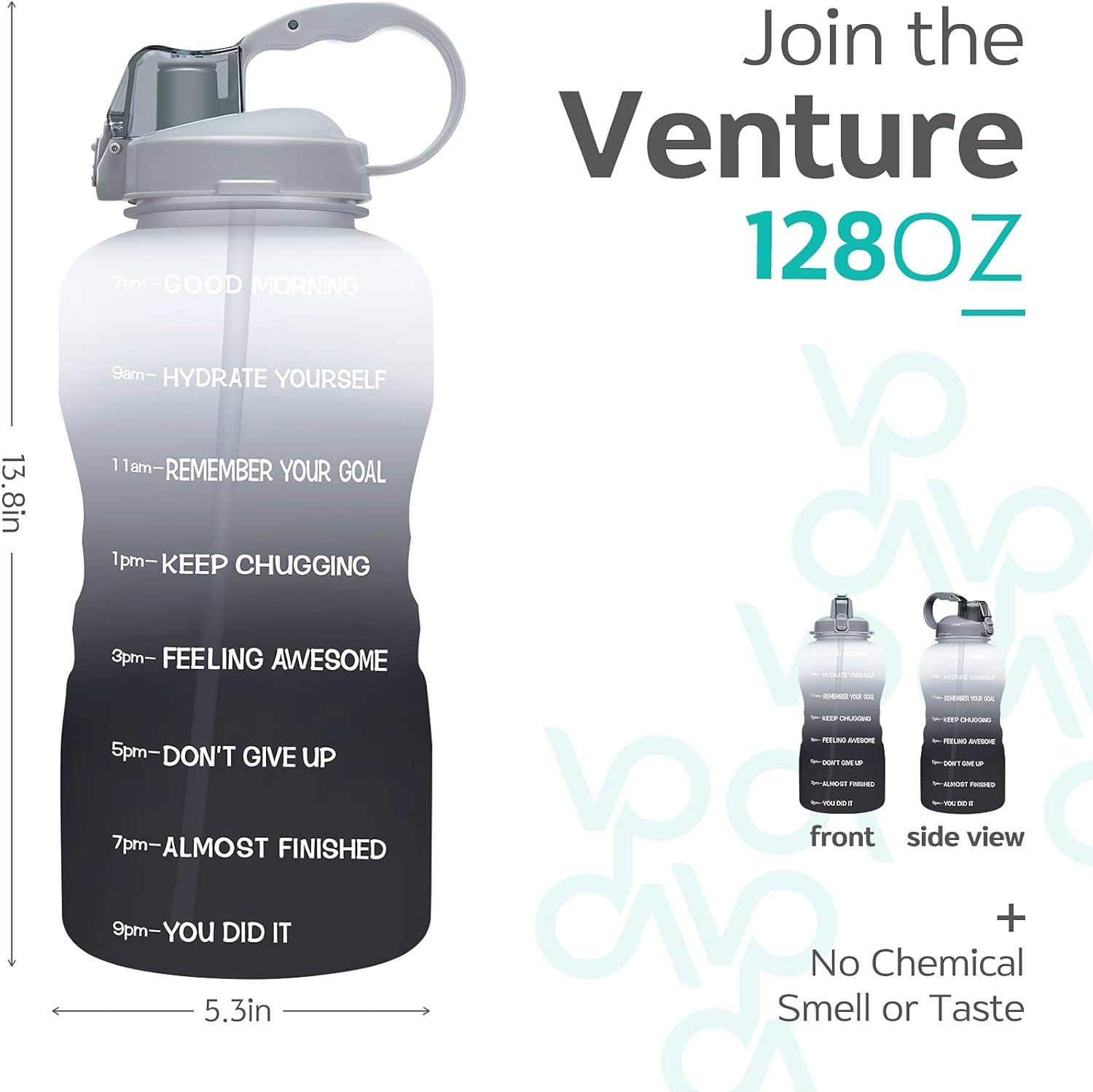 Venture Pal Large 1 Gallon/128 OZ (When Full) Motivational BPA Free Leakproof Water Bottle with S... | Amazon (US)