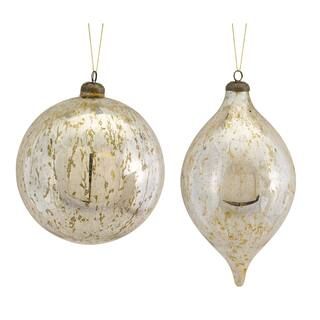 Silver & Gold Glass Ball & Drop Ornament Set, 8"" & 10"" By Melrose | Michaels® | Michaels Stores