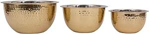 Creative Co-Op Transitional Hammered Stainless Steel Bowls, Gold Finish, Set of 3 Sizes | Amazon (US)