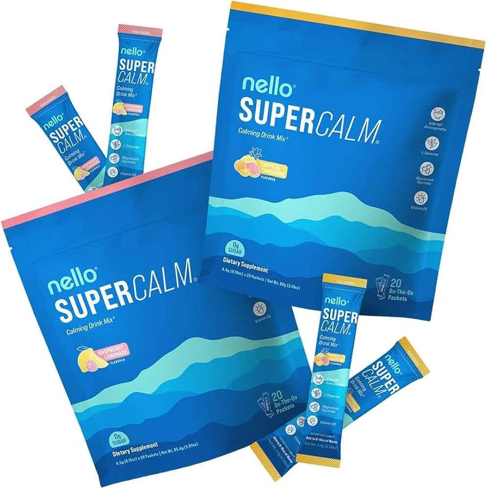 Supercalm Drink Mix - Raspberry Lemonade and Tropical Tangerine Ashwagandha KSM 66, Magnesium Gly... | Amazon (US)