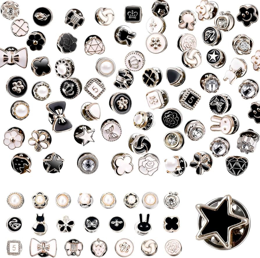 80 Sets Brooch Pin Assorted Instant Buttons Jean Buttons Pins Mini Pins Shirt Brooch Buttons Smal... | Amazon (US)