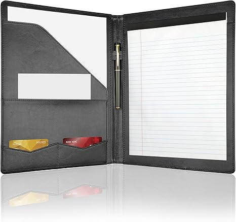 Professional Padfolio Portfolio Binder, Faux Leather Interview Resume Folder, Letter Size A4 Lega... | Amazon (US)