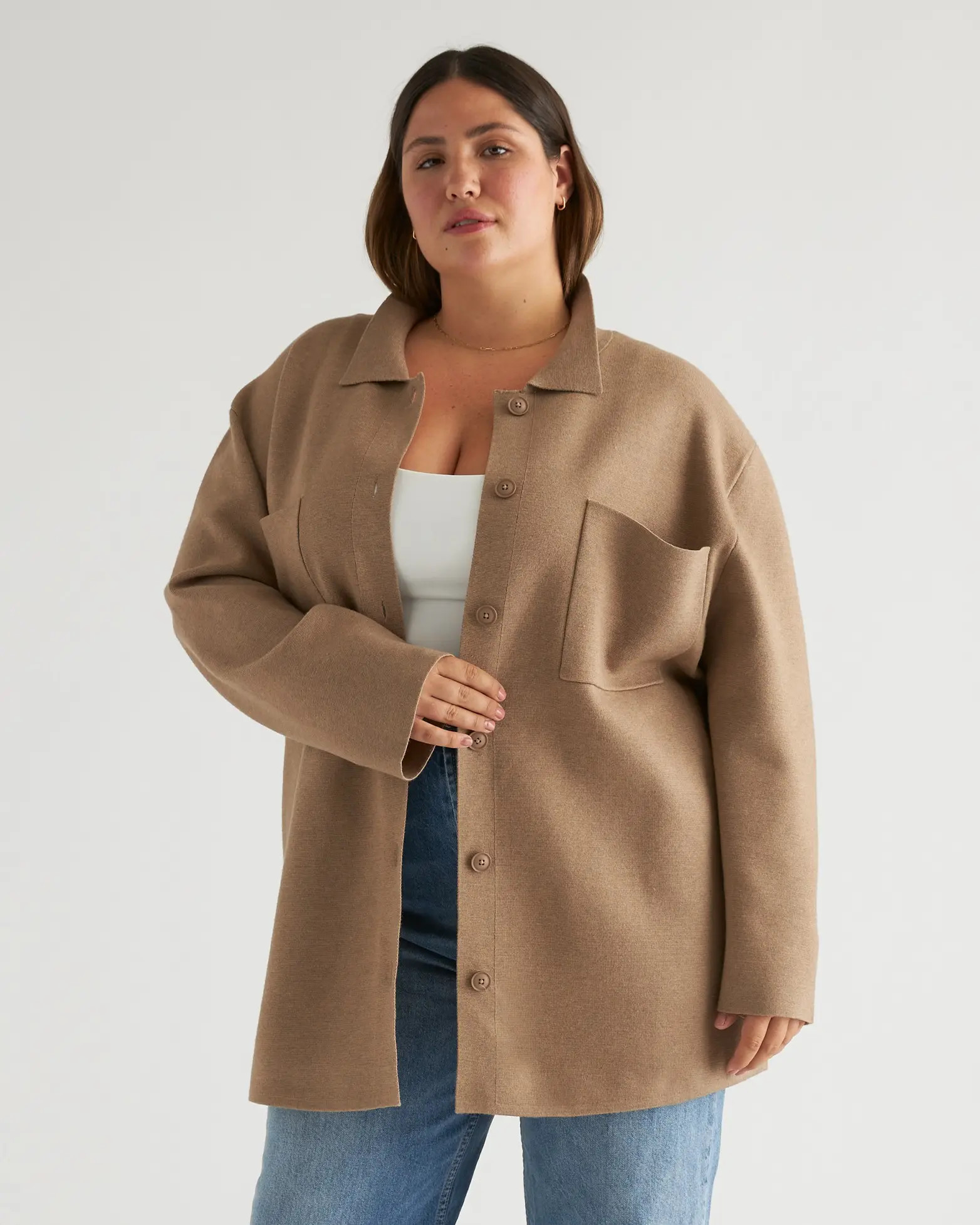 Eco-Knit Milano Stitch Oversized Shirt Jacket | Quince