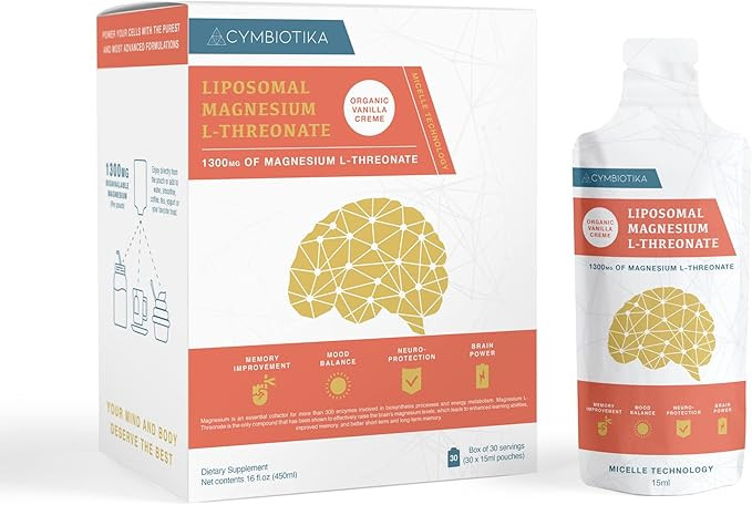 Cymbiotika Magnesium L-Threonate 1300mg, Focus Memory Brain Booster Supplement, Get Better Sleep,... | Amazon (US)