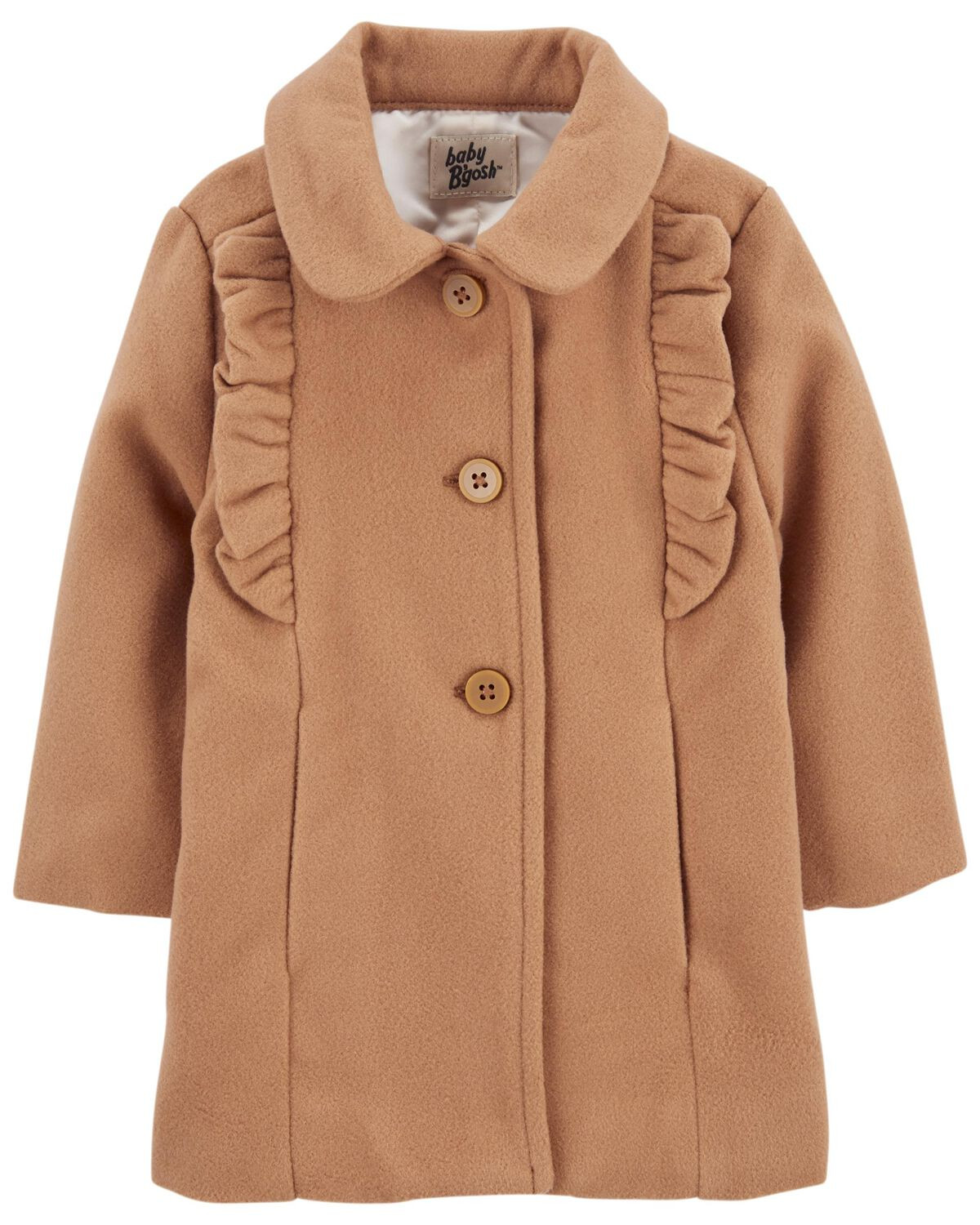 Camel Baby Knee Length Ruffle Pea Coat | carters.com | Carter's