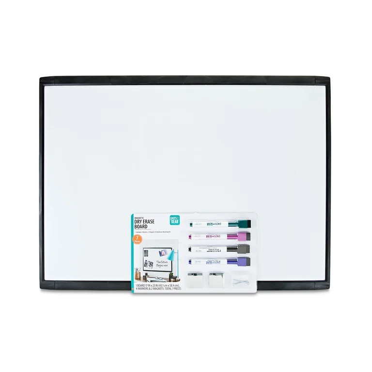 Pen+Gear Magnetic Dry Erase Board, Black, Height 17" x Width 23" x Depth 0.65" | Walmart (US)