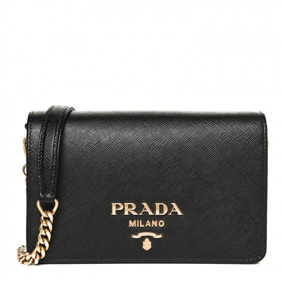 PRADA Saffiano Metal Mini Crossbody Bag Black | Fashionphile