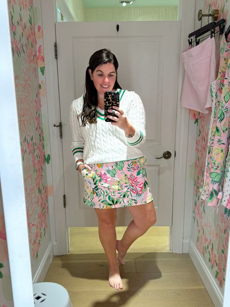 I am surprised to see this skort being part of the Lilly Spring sale! This skort is super cute and it is one that I have worn so many ways, since I bought it! The skort runs TTS, this is the only color option and the original price is $88 and it is on sale for $66! 

#LTKMidsize #LTKStyleTip #LTKSaleAlert