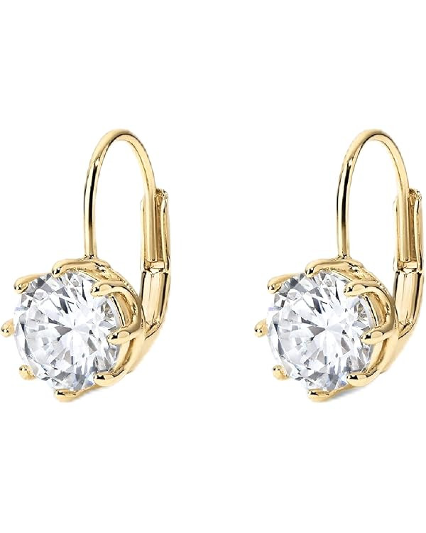 Electric Picks Bentley Earrings for Women, 14k Gold Plated 7mm Crystal Drop Earrings, Minimalist ... | Amazon (US)