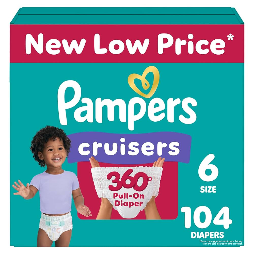 Pampers Diapers - Cruisers 360 - Size 6, 104 Count, Babyproof up to 100% Leakproof Pull-On Diaper | Amazon (US)