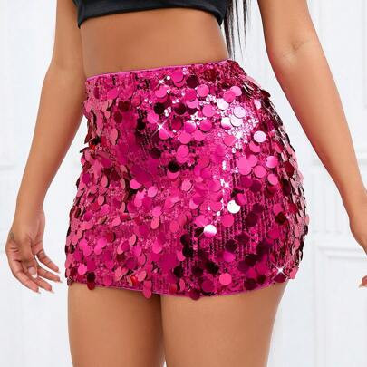 Sequin Bodycon Skirt For New Year Holiday Party Clothes Mini Short Women Outfit | SHEIN