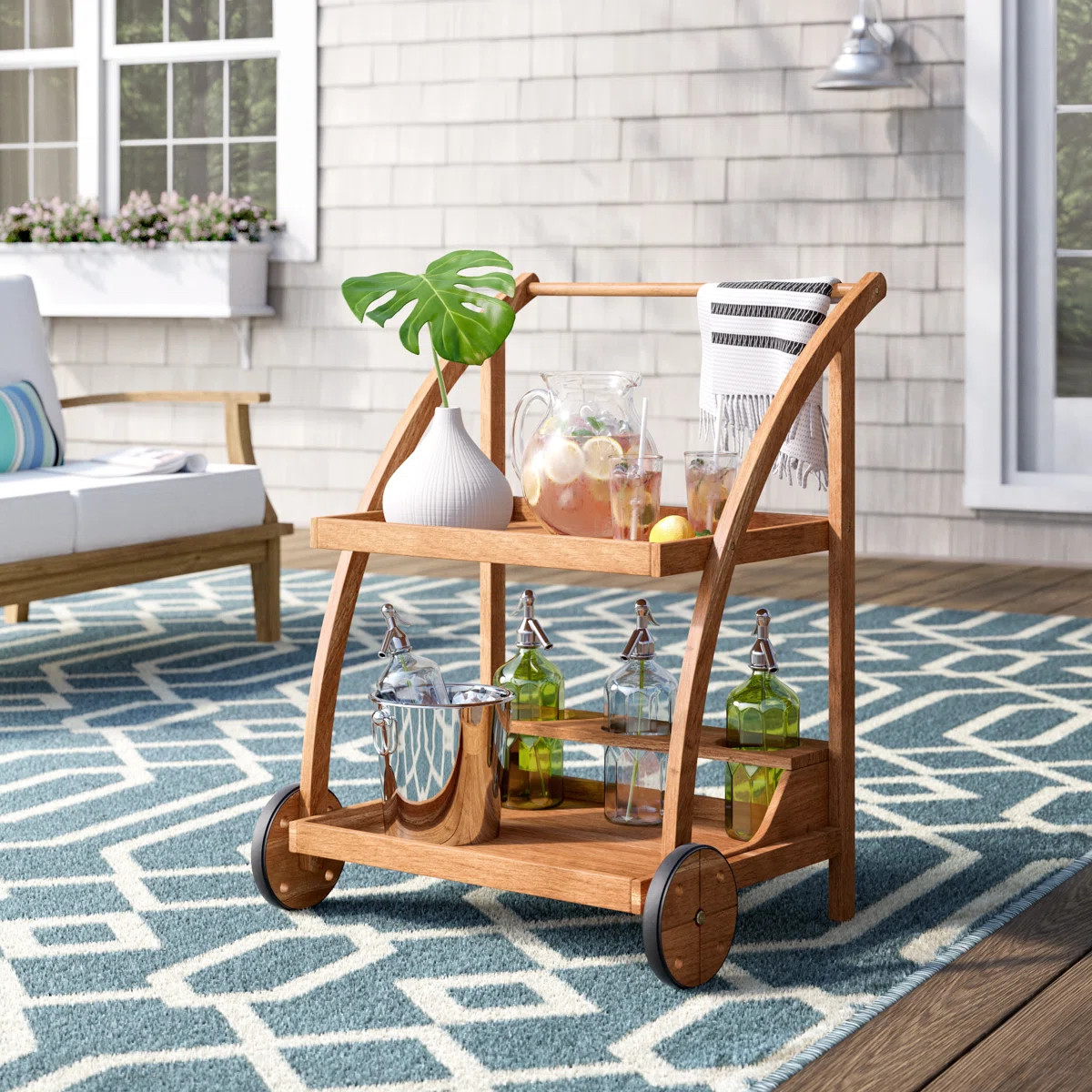 Glyndon Solid Wood Bar Cart | Wayfair North America