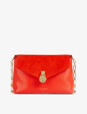 Miliaa padlock leather and suede crossbody bag | Selfridges
