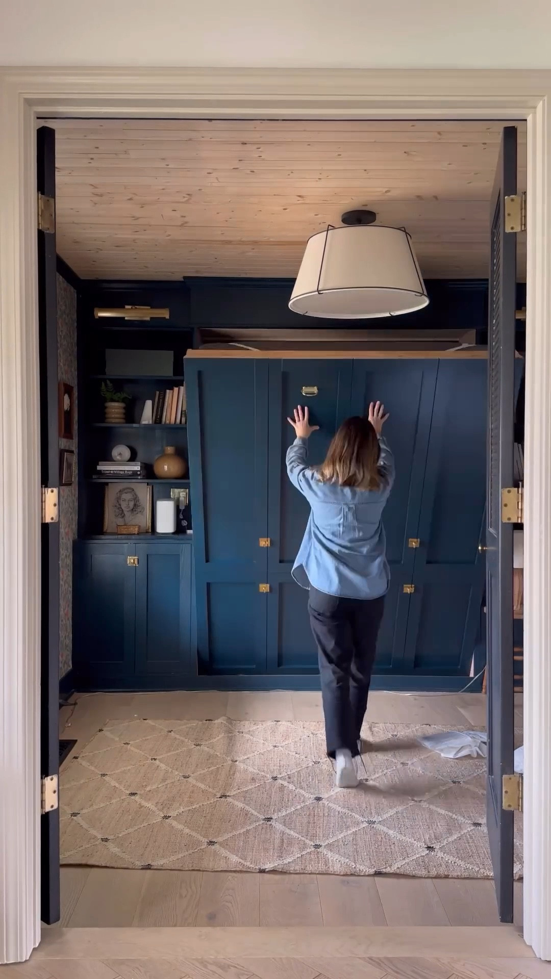 Putting the guest room back to my office. 
*Desk and chair are thrifted. 
-
Murphy bed. Bedding. Home office. Home decor. Office decor.  

#LTKhome #LTKVideo #LTKfindsunder100