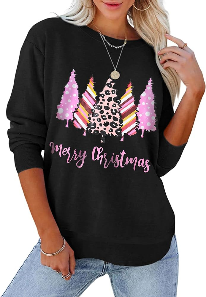 NECIOUS Womens Christmas Sweatshirt 2023 Graphic Xmas Top Merry Christmas Sweatshirt For Women Fa... | Amazon (US)
