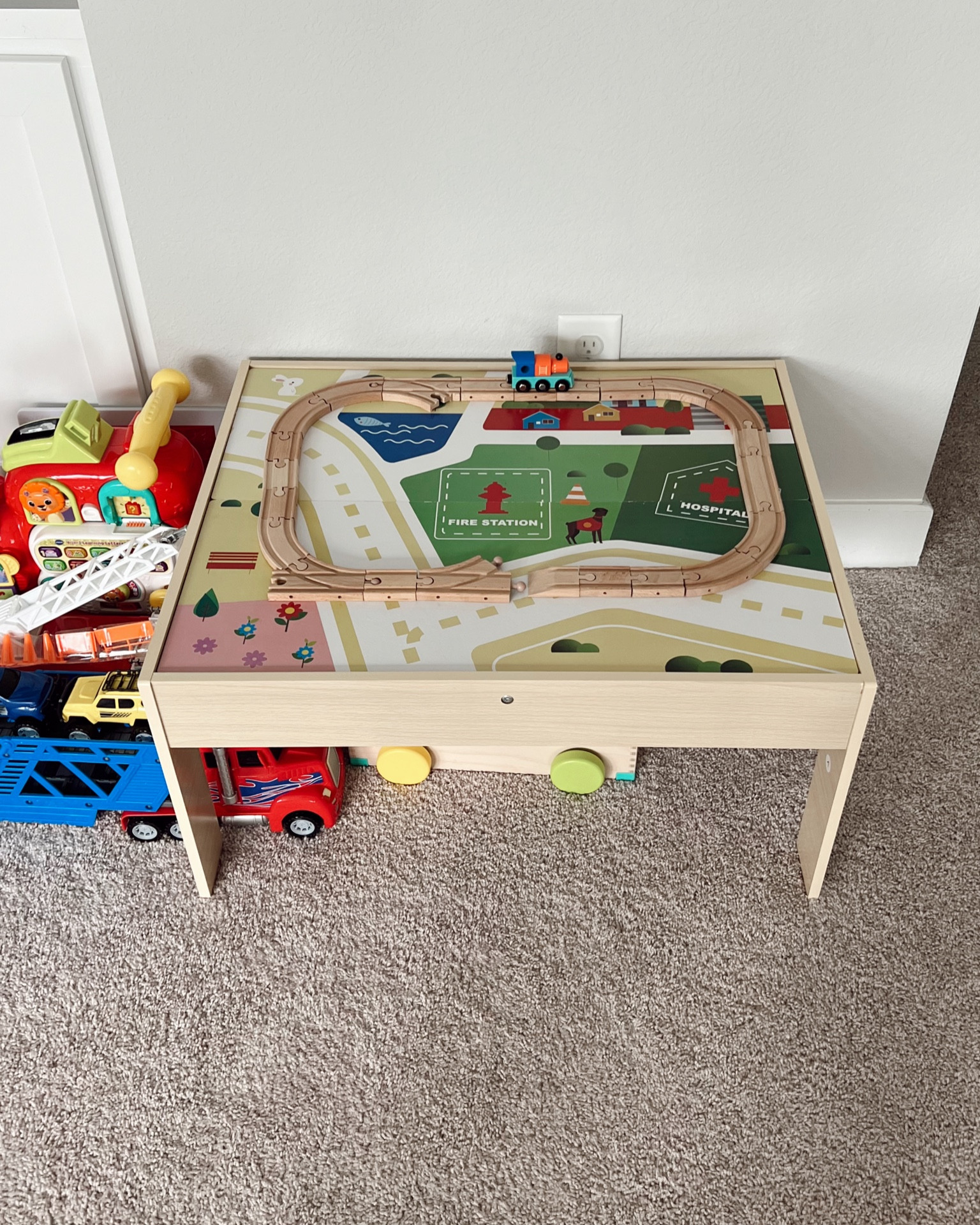 Bruces train table! He loves this table! This comes with so many pieces - practically a whole city! Just as pictured linked below

Toddler toy, train table, play station, train toy, kids toys, kids birthday gift

#LTKBaby #LTKHome #LTKKids