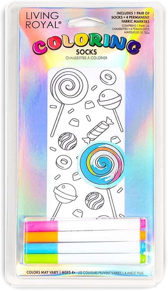 Living Royal Coloring Socks, Unisex 100% Polyester Funny Socks, Gifts for Kids, One Size Fits Mos... | Amazon (US)