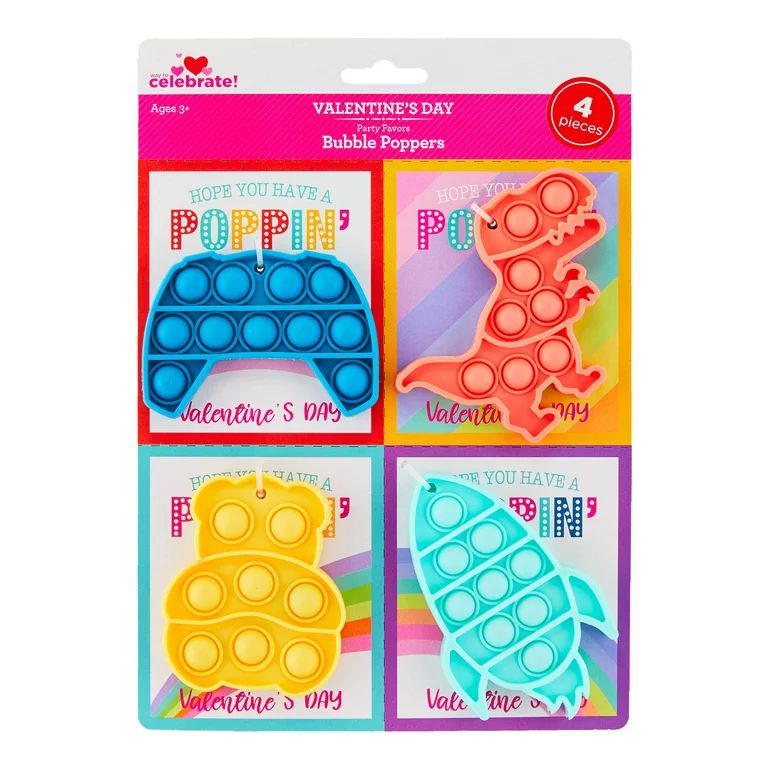 Way To Celebrate Bubble Popper Boy, Blue, Red, Teal and Yellow Colors. Plastic | Walmart (US)