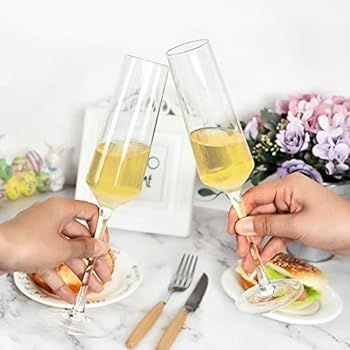 COYMOS Champagne Flutes Set of 4-8.5 oz Crystal Champagne Glasses Wine Stemware Clear Premium Gla... | Amazon (US)
