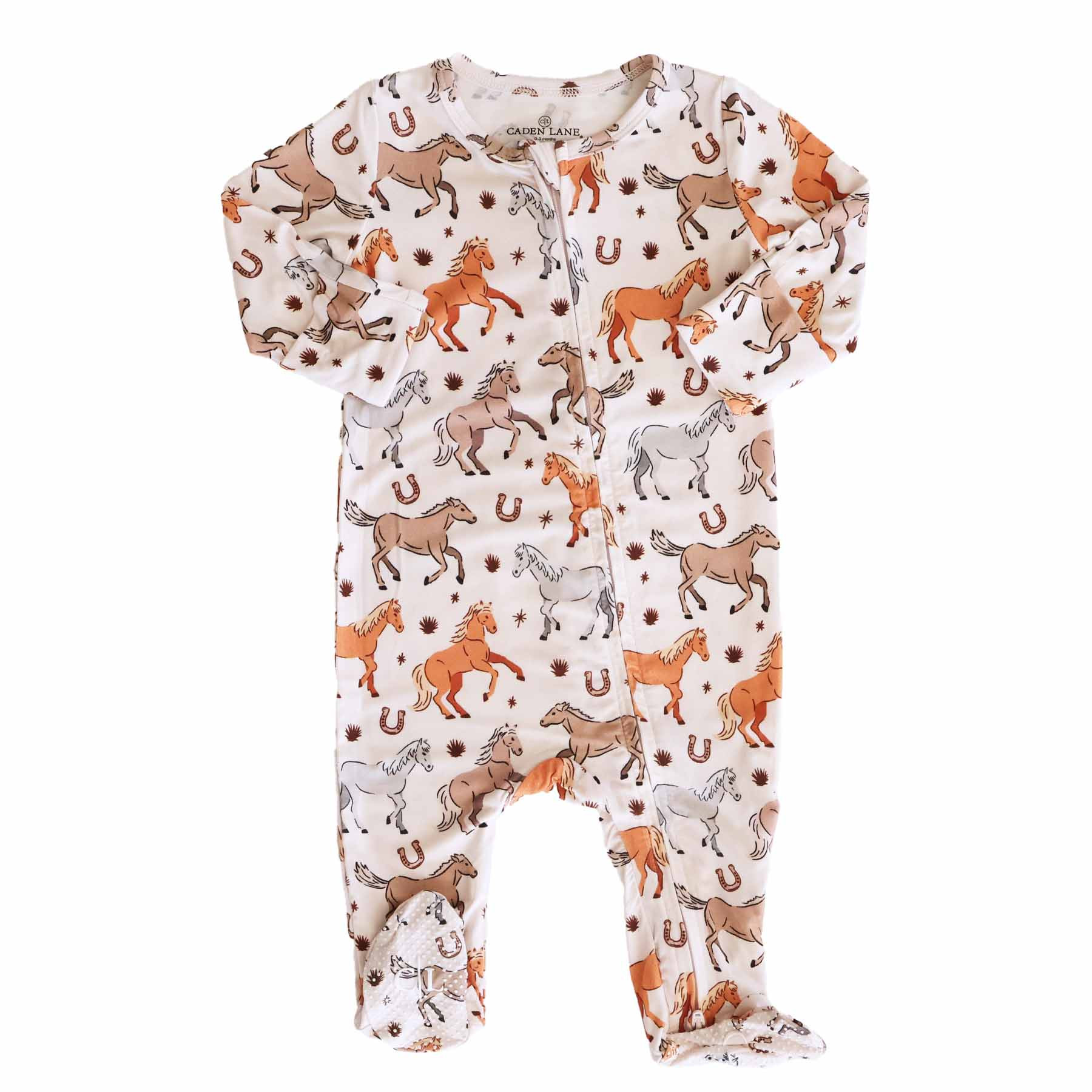 P's Ponies Zipper Footie | Caden Lane