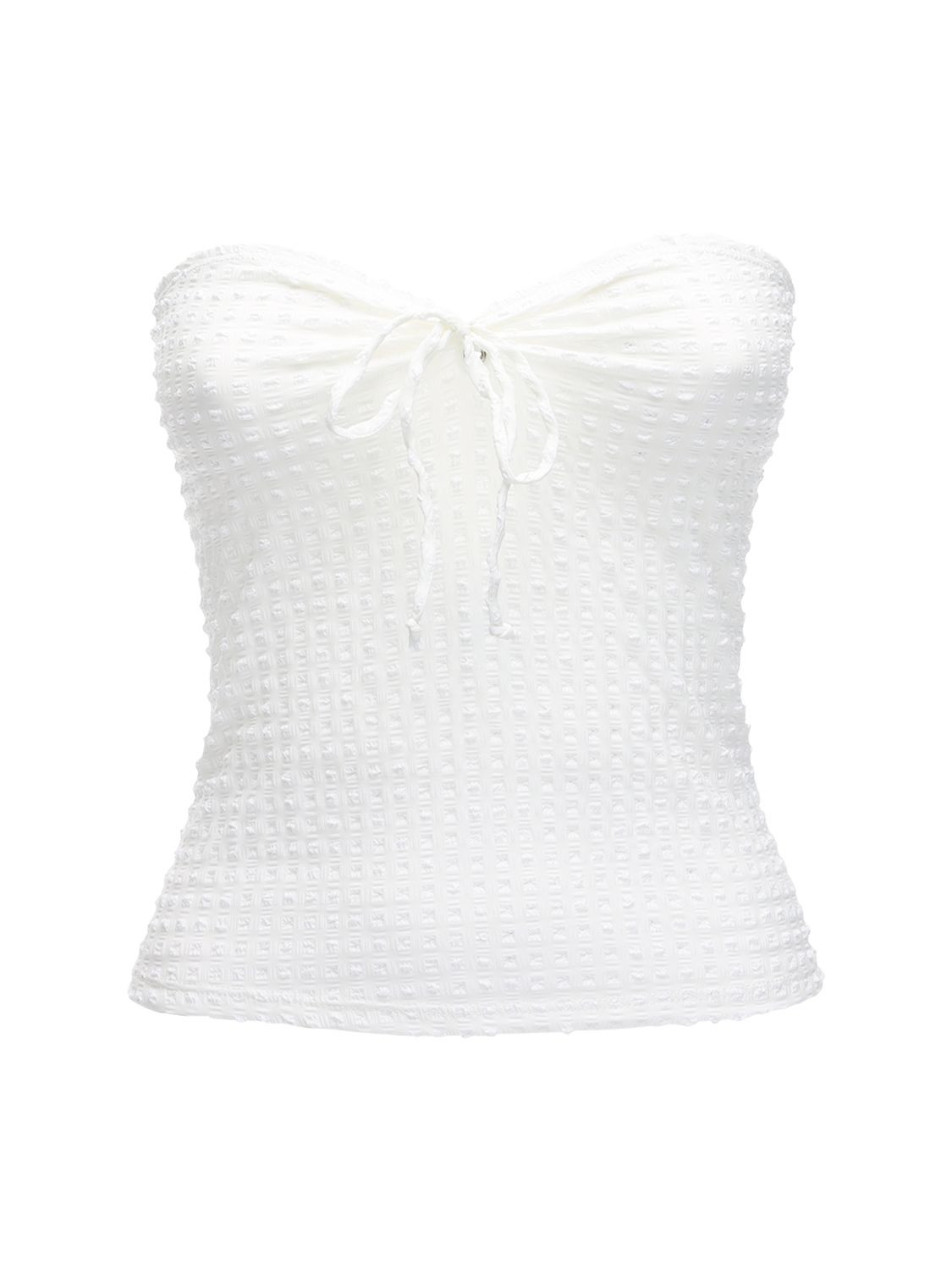 Caesar Crimped Gingham Bustier Top | Luisaviaroma
