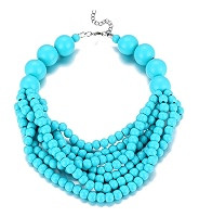 COLORFUL BLING Boho African Wooden Beaded Strands Necklace Ethnic Layered Chunky Collar Choker Wo... | Amazon (US)