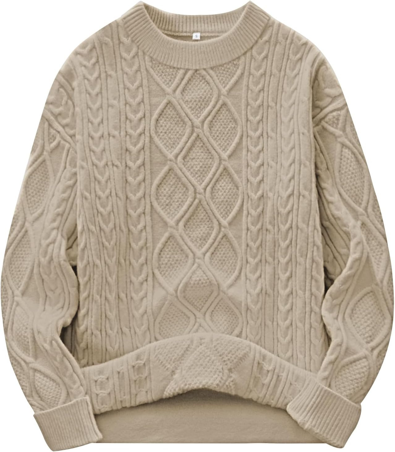 ANRABESS Women’s Cable Knit Oversized Fuzzy Cotton Blend Sweaters | Amazon (US)