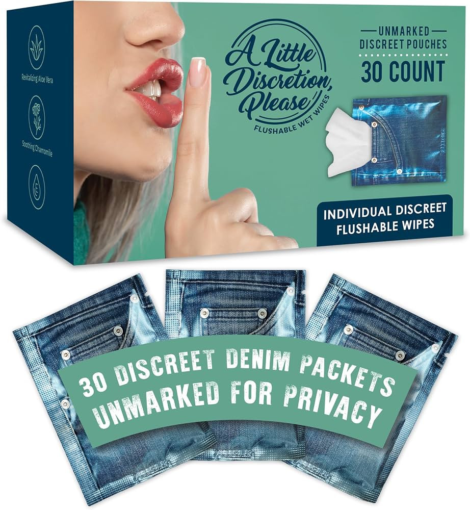 A Little Discretion, Please | Individually Wrapped Flushable Wipes For Adults in Discreet Unmarke... | Amazon (US)