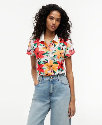 Tommy Hilfiger Women's Printed Short-Sleeve Polo Top - Macy's | Macy's