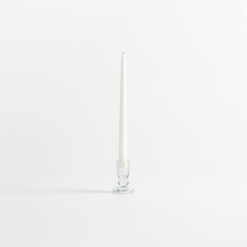 Genoa Small Clear Glass Taper Holder 3.5 | Crate & Barrel