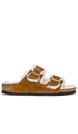 Arizona Shearling Sandal in Mink Natural | Revolve Clothing (Global)