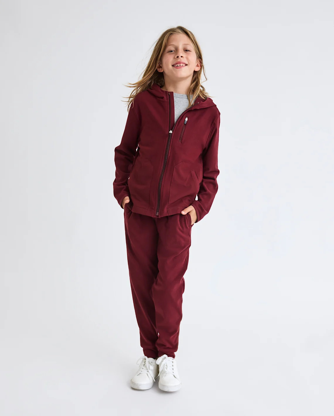 Boys Stretch Cozy Microfleece Jogger Pants - burgundy | The Children's Place