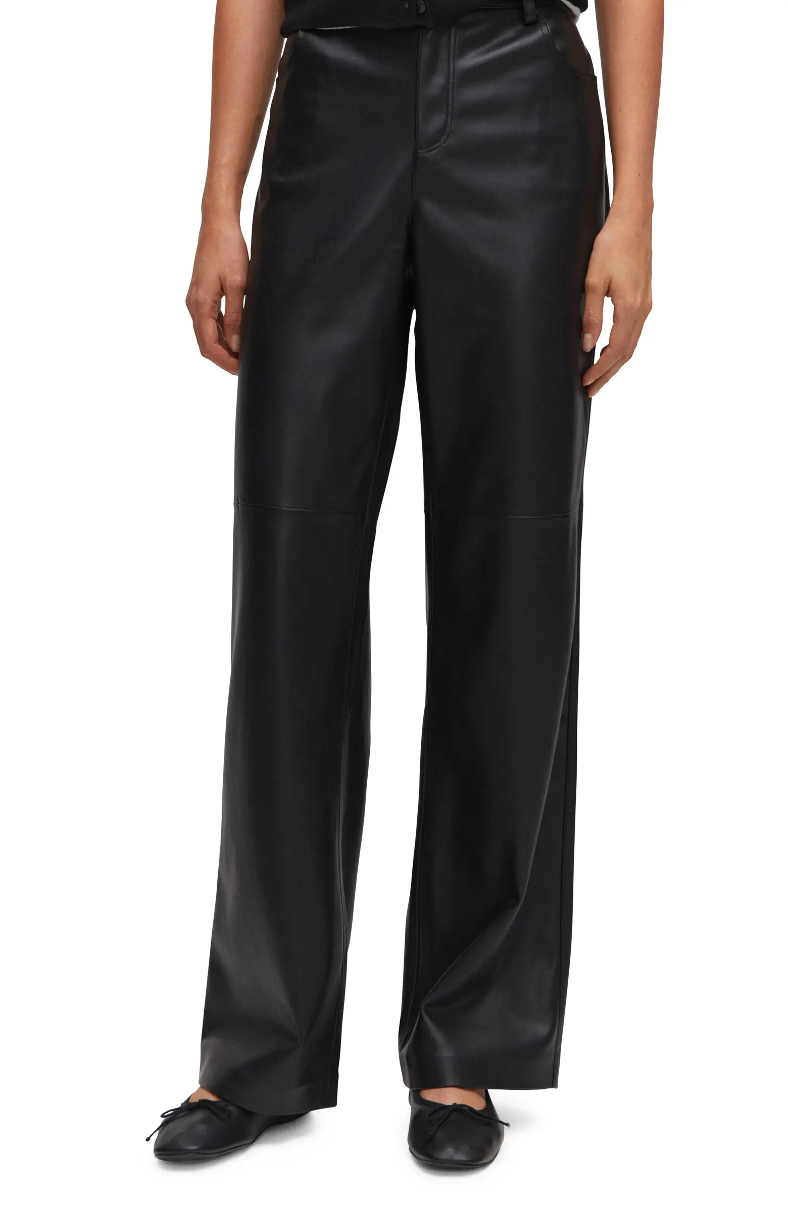 High Waist Straight Leg Faux Leather Pants | Nordstrom