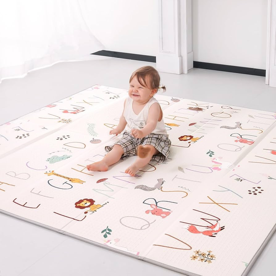 Baby Play Mat 59x71 Inch, 2 in 1 Fabric & XPE Dual-Sided Design Foldable Play Mats for Babies and... | Amazon (US)