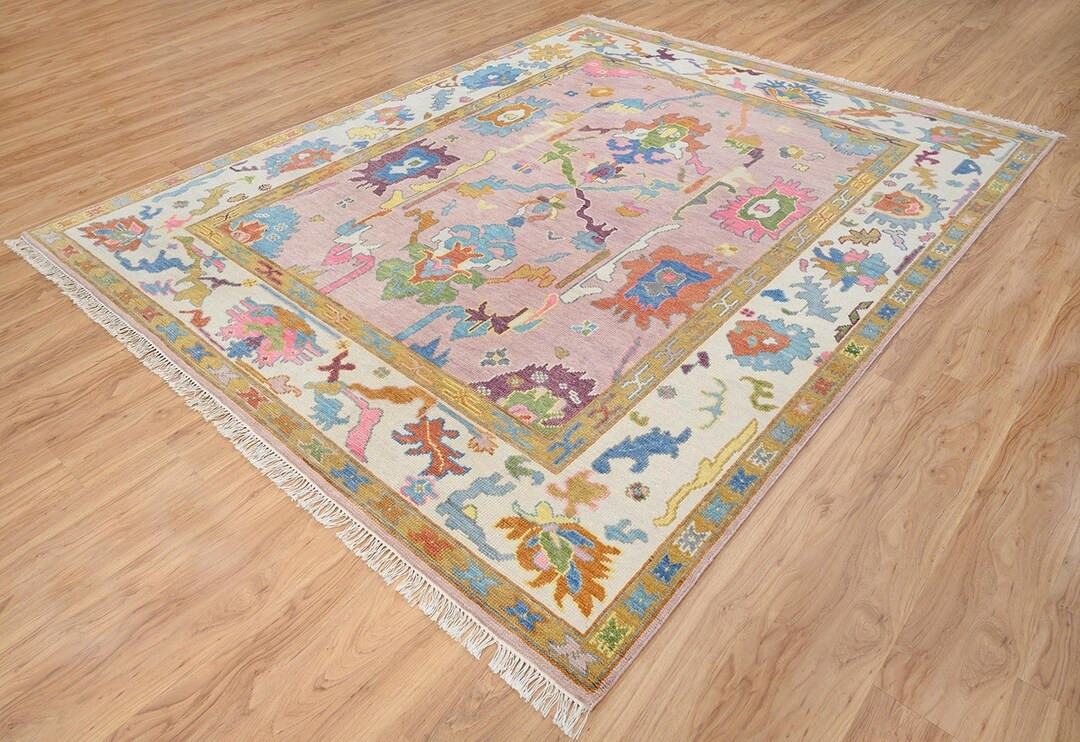 Modern Oushak Rugs 9x12 Pink Turkish Rugs, Floral Rugs Large Vintage Hallway Area Rug Free Shippi... | Etsy (US)