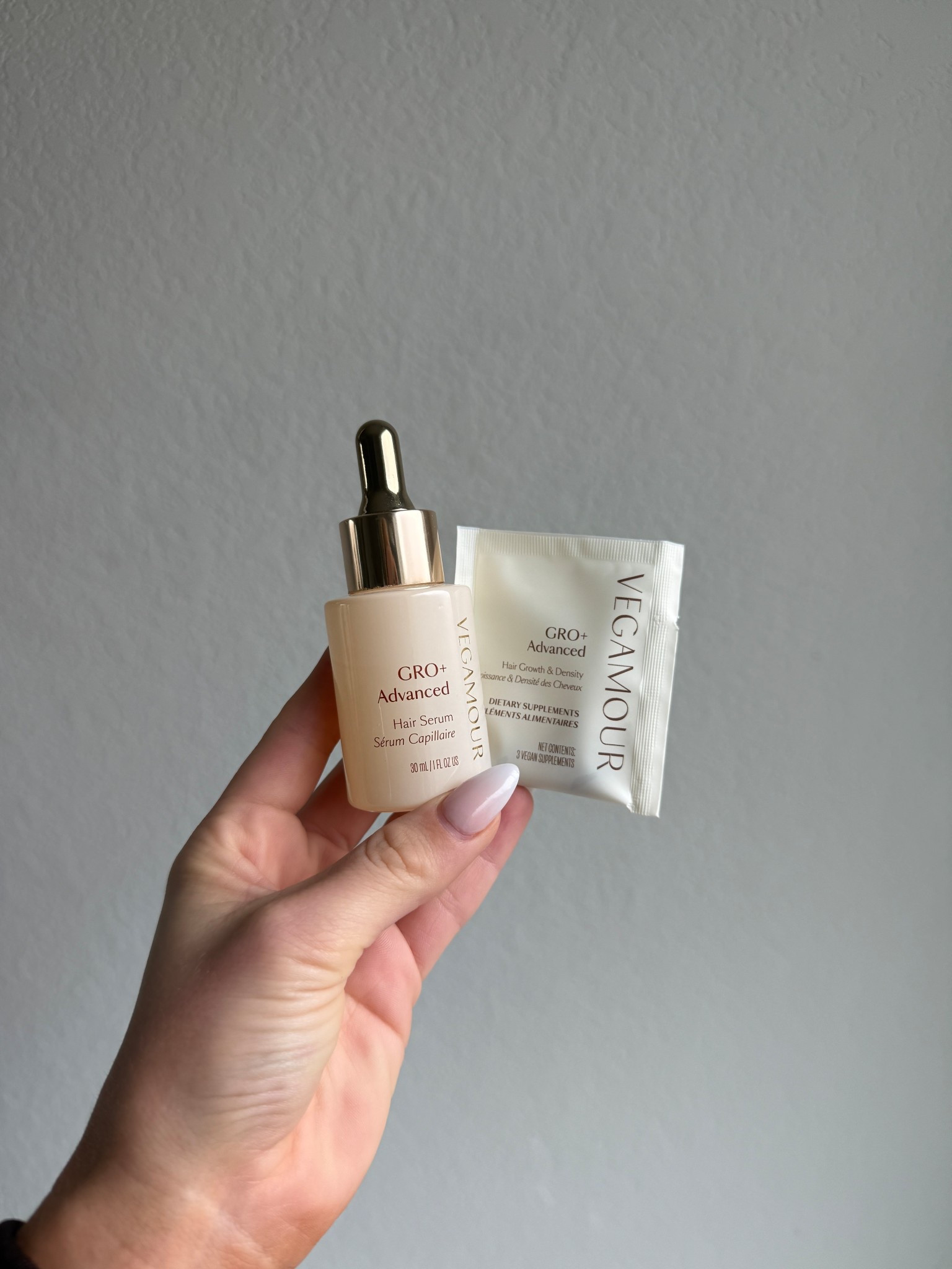 Vegamour hair growth serum and they just came out with their daily supplements in easy travel packets!! 

#LTKBeauty #LTKTravel #LTKFamily
