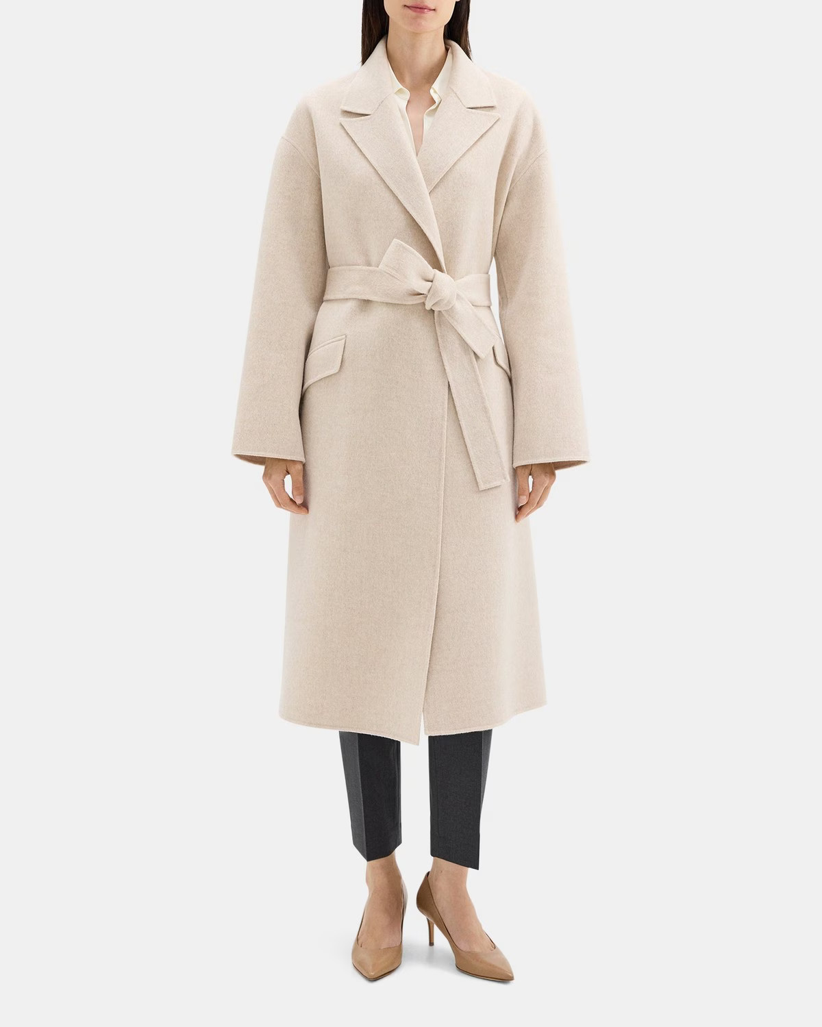 Double-Face Wool-Cashmere Robe Coat | Theory Outlet | Theory Outlet