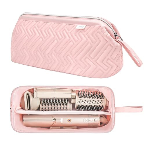 Leudes Hair Tools Travel Bag for Shark Flexstyle Carrying Case Portable Shark Hair Air Wrap Dryer Case Waterproof Dustproof Flat Curling Iron Travel Organizer (Pink) | Amazon (US)
