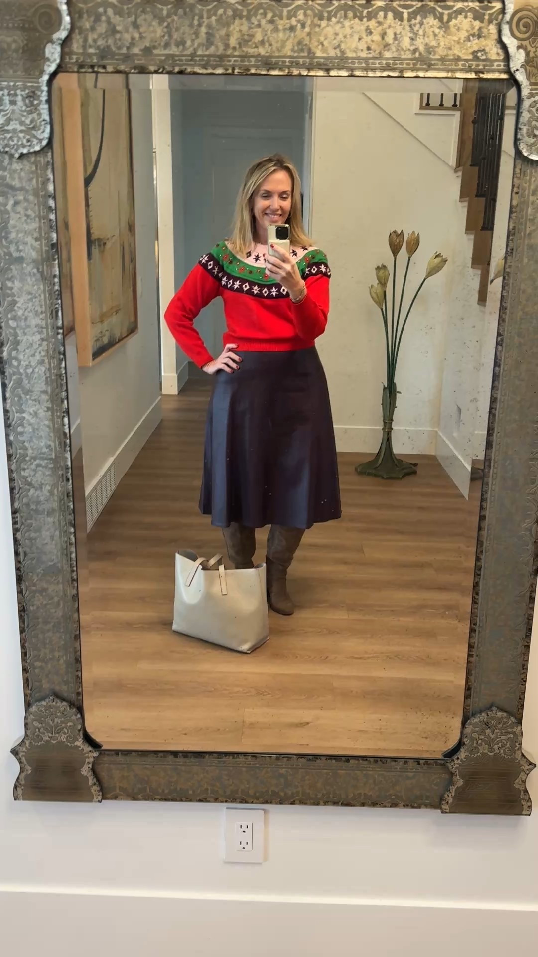 It’s the last Sunday before Christmas, so I wore this to our church service. 

Fun fact, the little girl behind me played with the rhinestones on my back! So funny!


#LTKOver40 #LTKHoliday #LTKdayinmylife